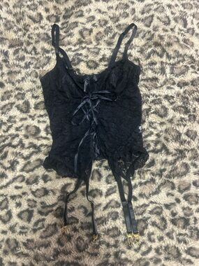 Lace Garter Chemise with Front Ribbon
